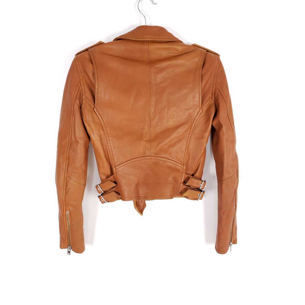 IRO Ashville Leather Moto Biker Buckle Crop Jacket - Picture 6 of 8